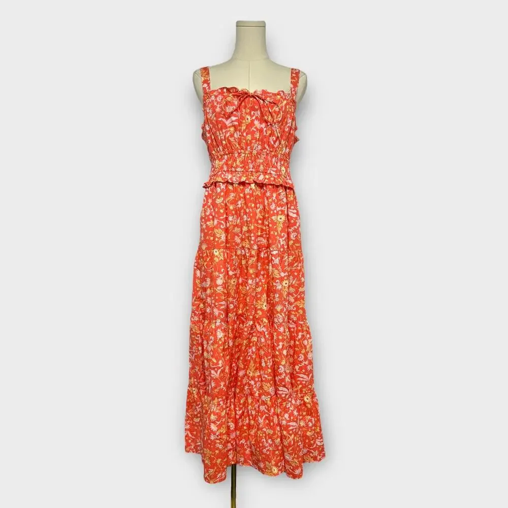 J.Crew Ruffle-Trim Tiered Maxi Dress in Sunny Blooms Size Large NWT - Picture 3 of 9